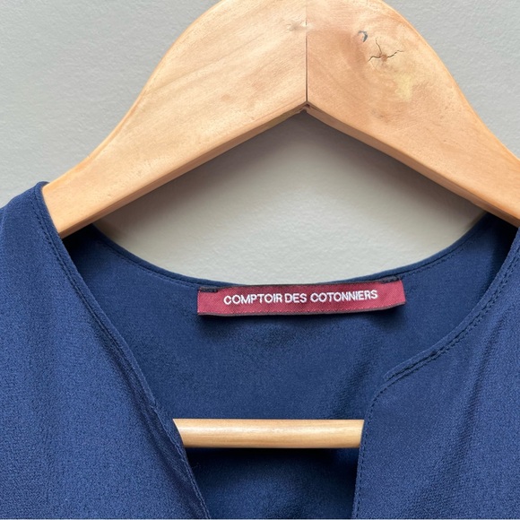 Comptoir de Cotonniers 100% deep slate blue silk dress, US size XS - Picture 2 of 6
